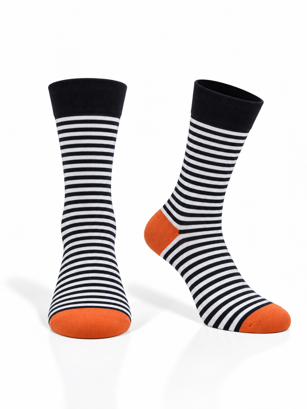 White & Navy Striped socks