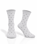 Light grey cotton socks with black dots