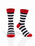 Navy & White Striped Socks