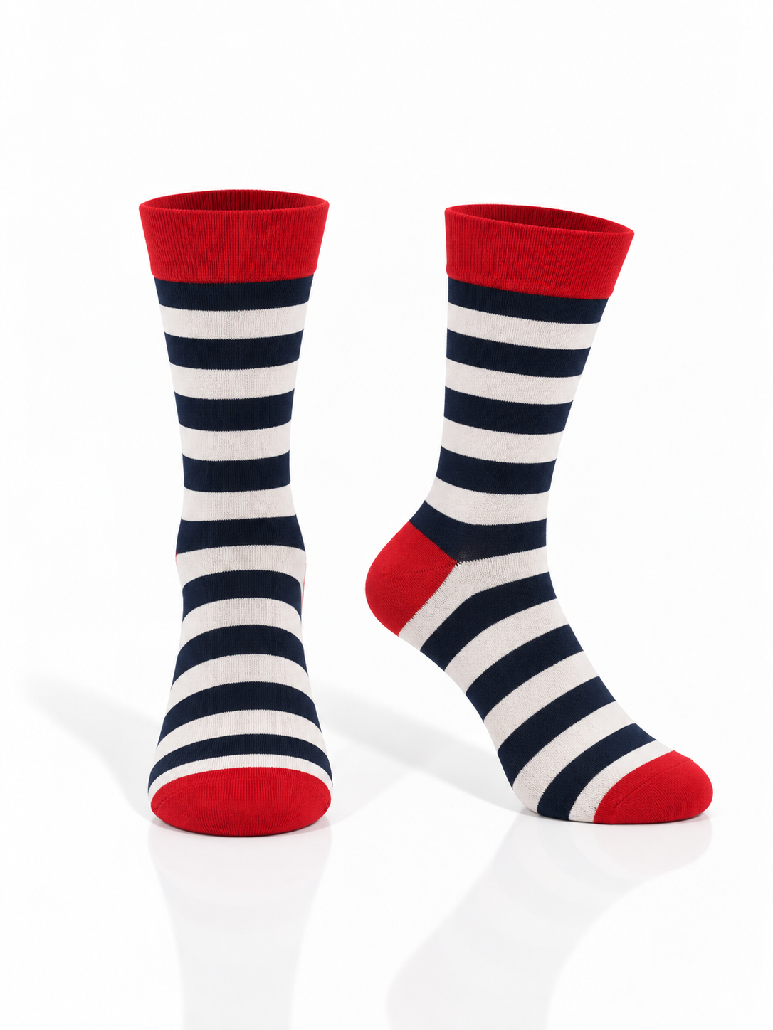 Navy & White Striped Socks