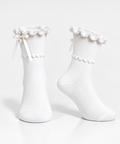 Thin Cotton Socks with Pearl Detail