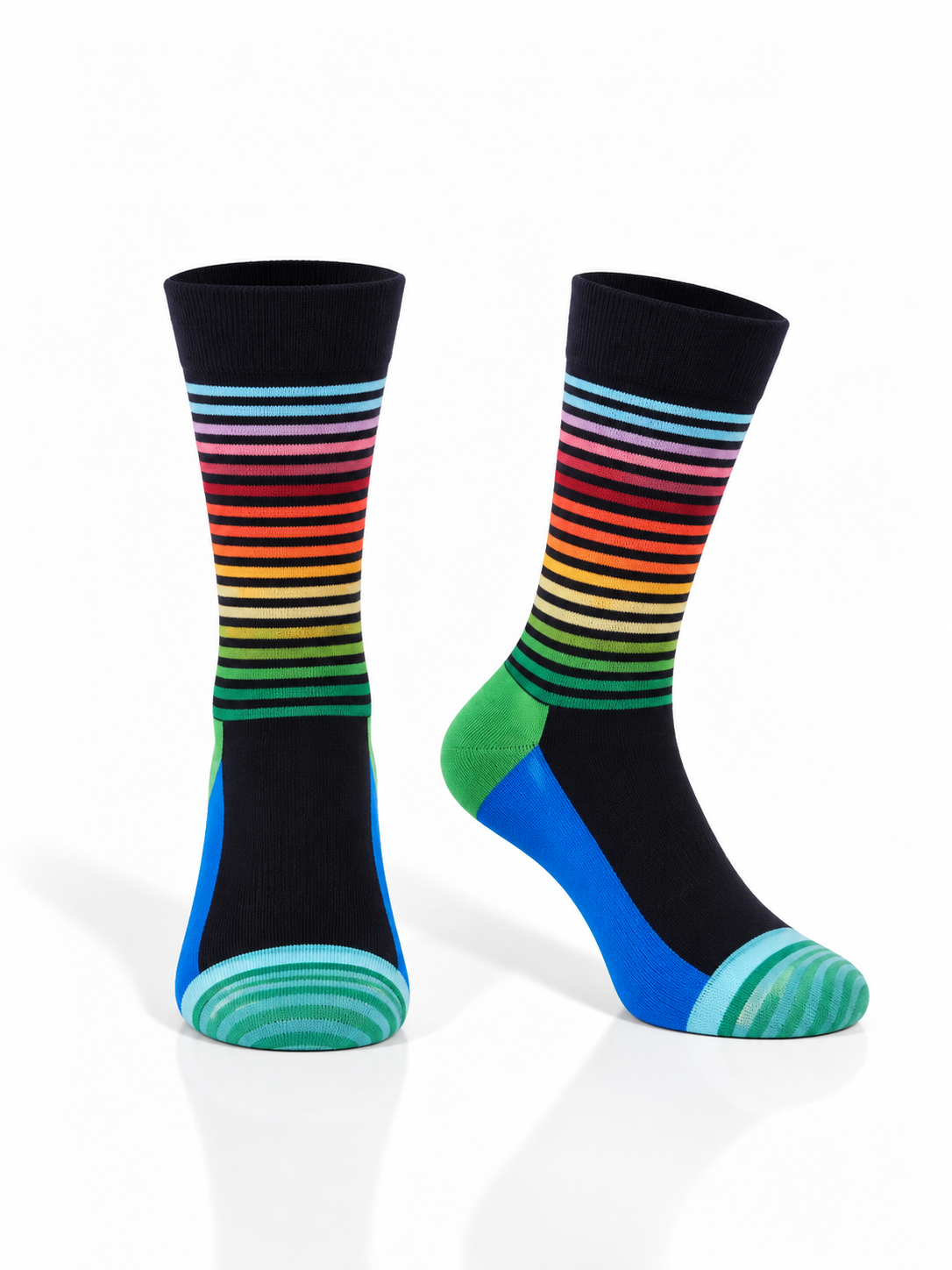 Rainbow Stripe Crew Socks