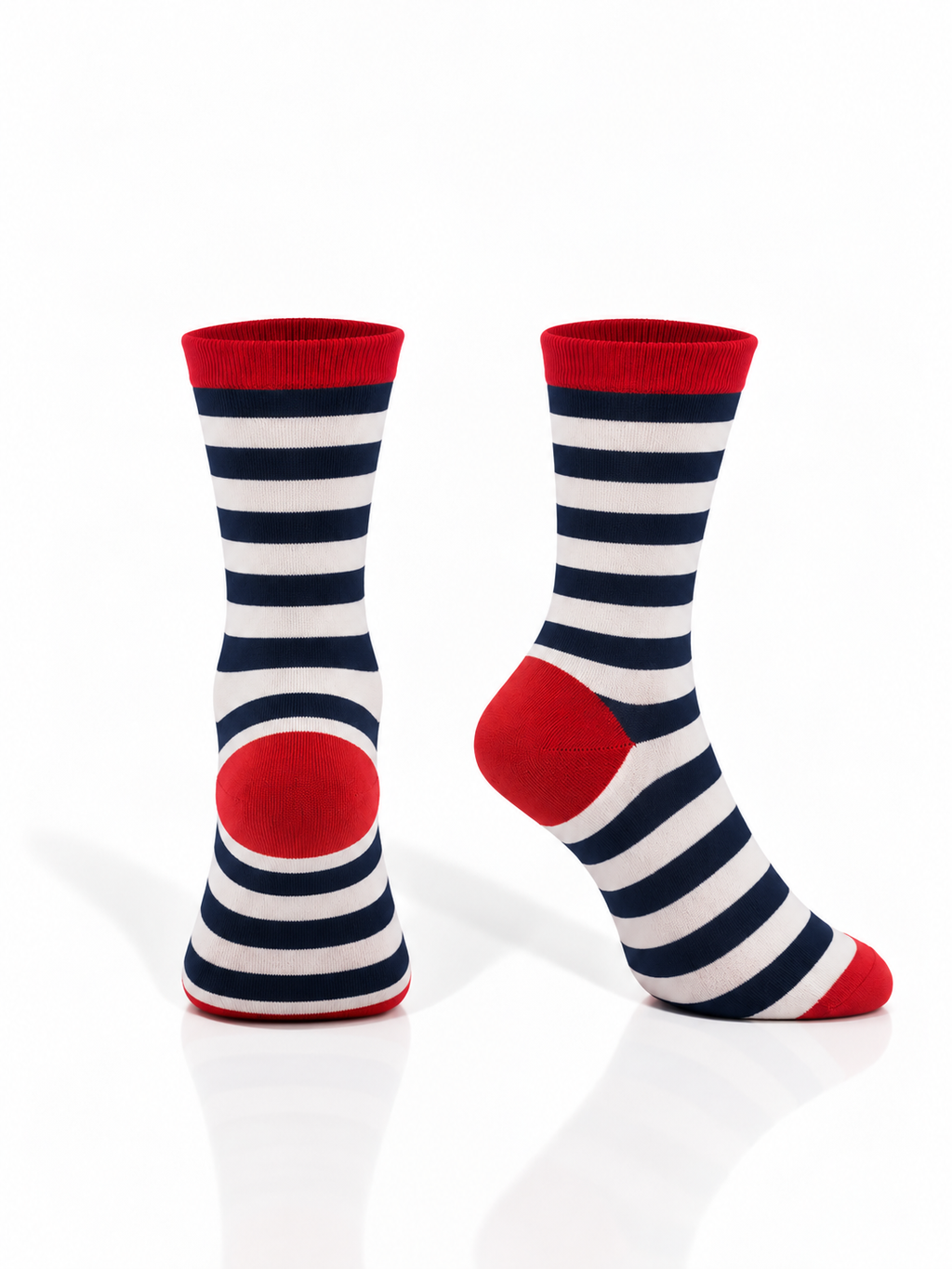 Navy & White Striped Socks