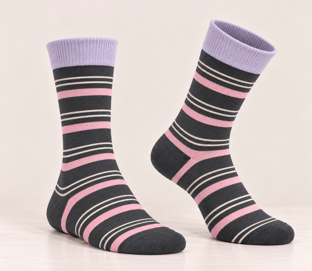 Thin cotton socks with a classic striped design