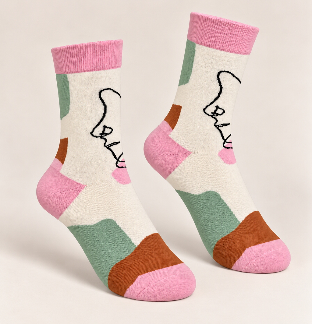 Women's and kids Color Block Cotton Socks