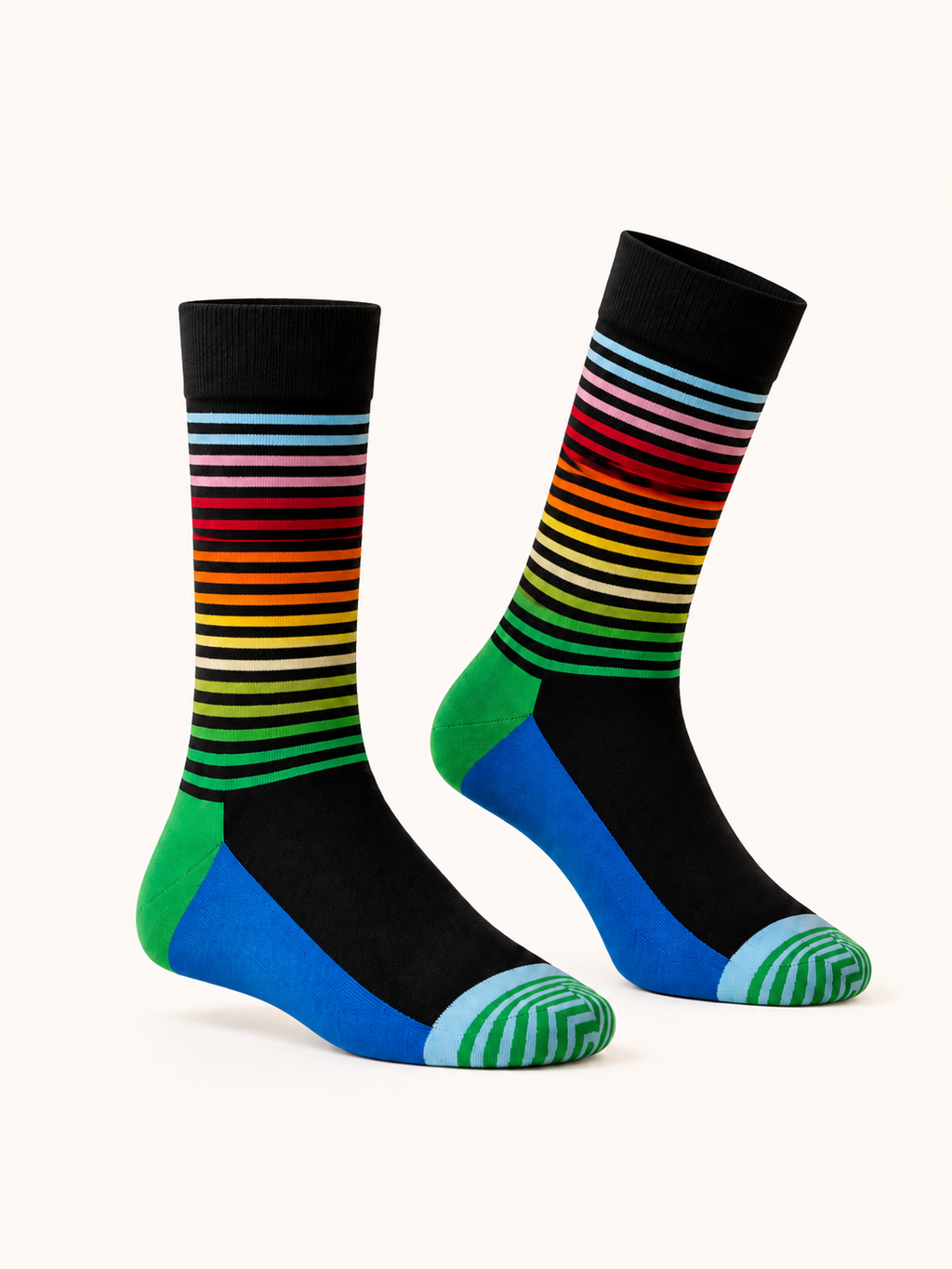 Rainbow Stripe Crew Socks
