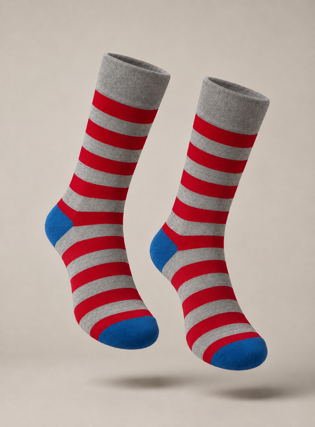 Red & Grey Striped