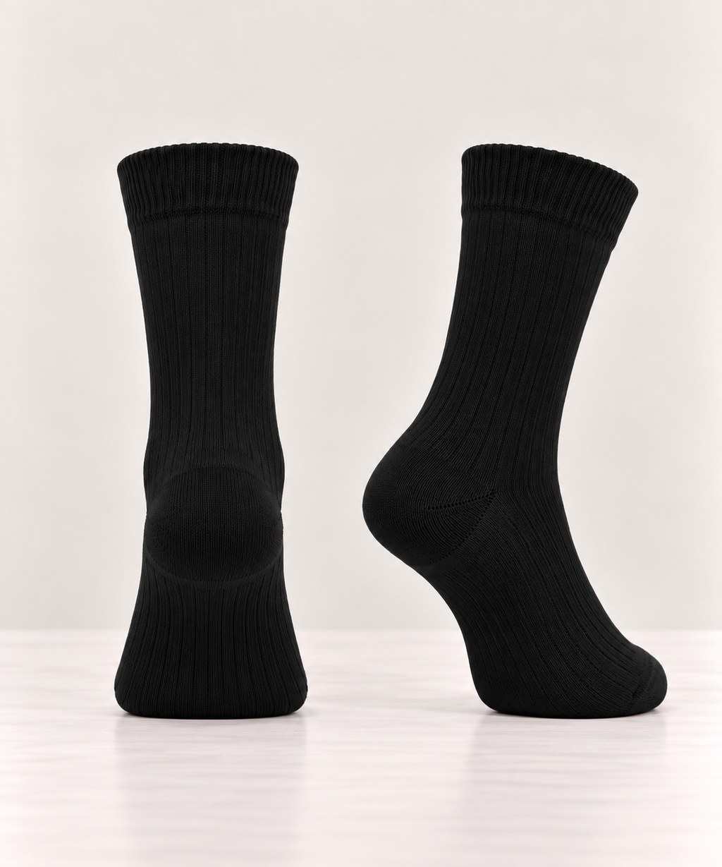 Ribbed Cotton Socks with Statement Print