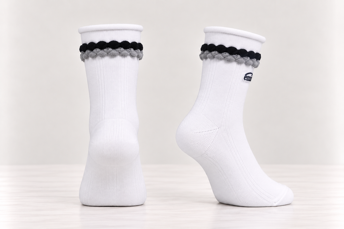 Thin Cotton Socks with Decorative Trim