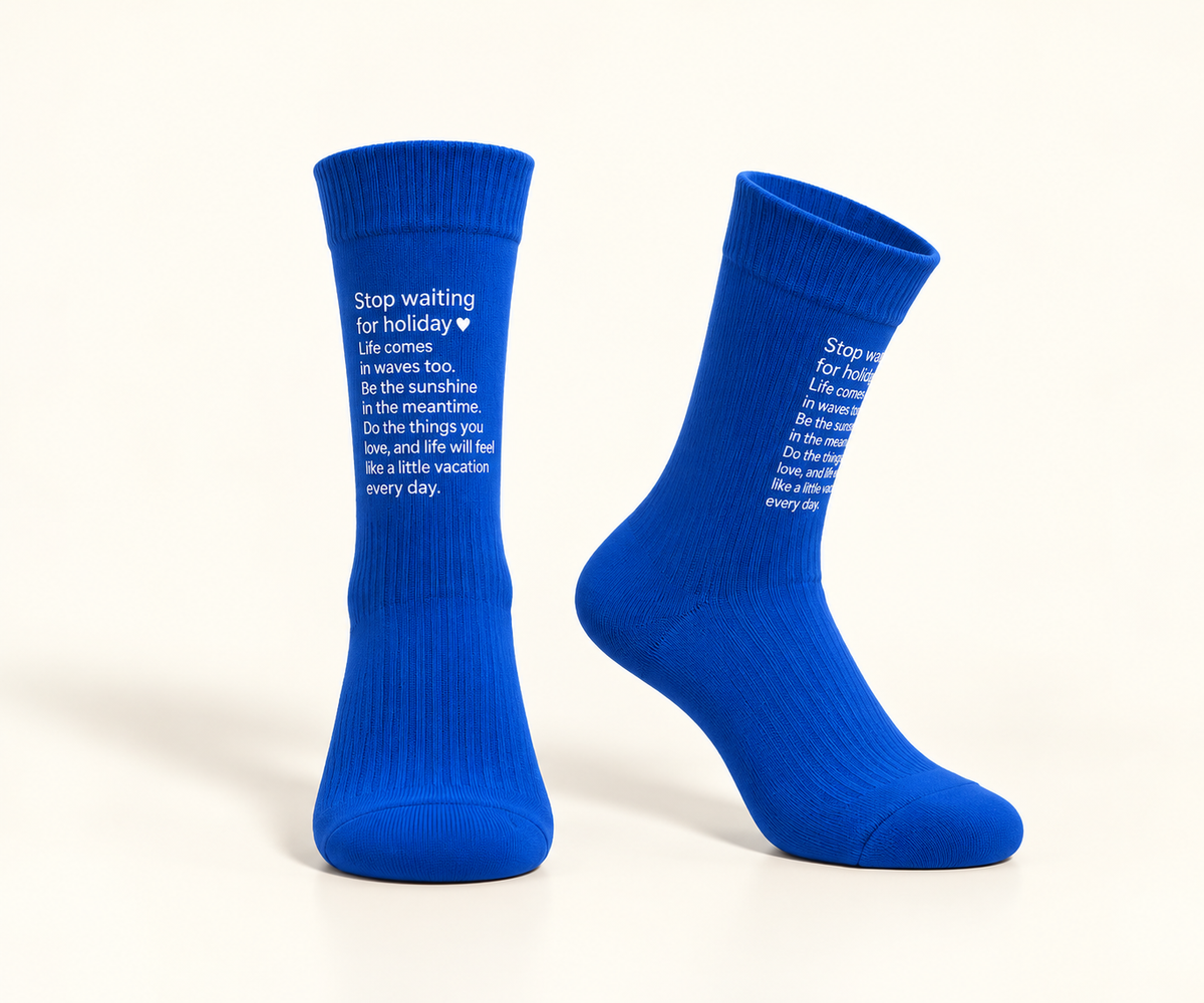 Women's blue Ribbed Cotton Socks