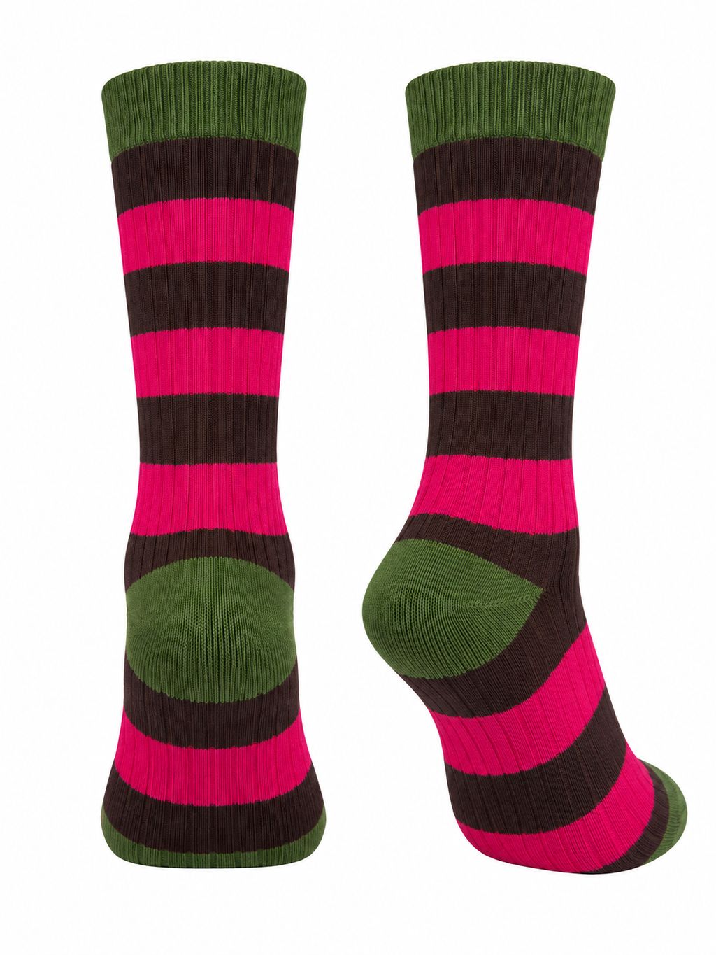 Classic striped crew socks made from a soft and comfortable cotton blend.