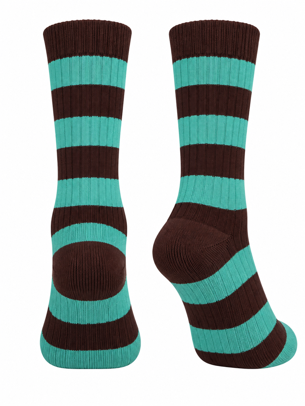 Classic striped crew socks made from a soft and comfortable cotton blend.