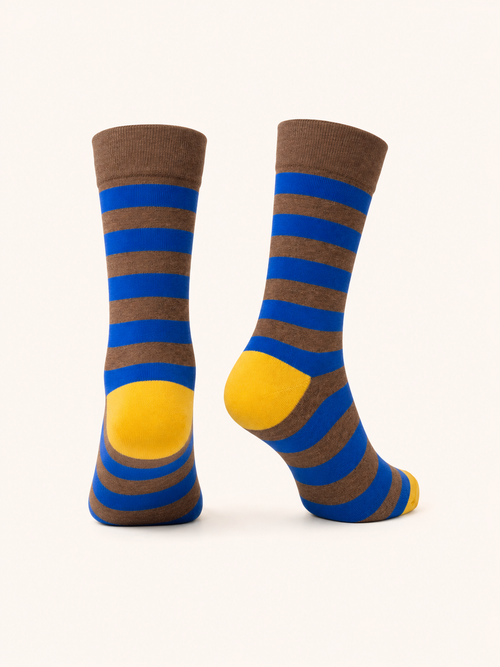 Blue & Brown Stripe Socks