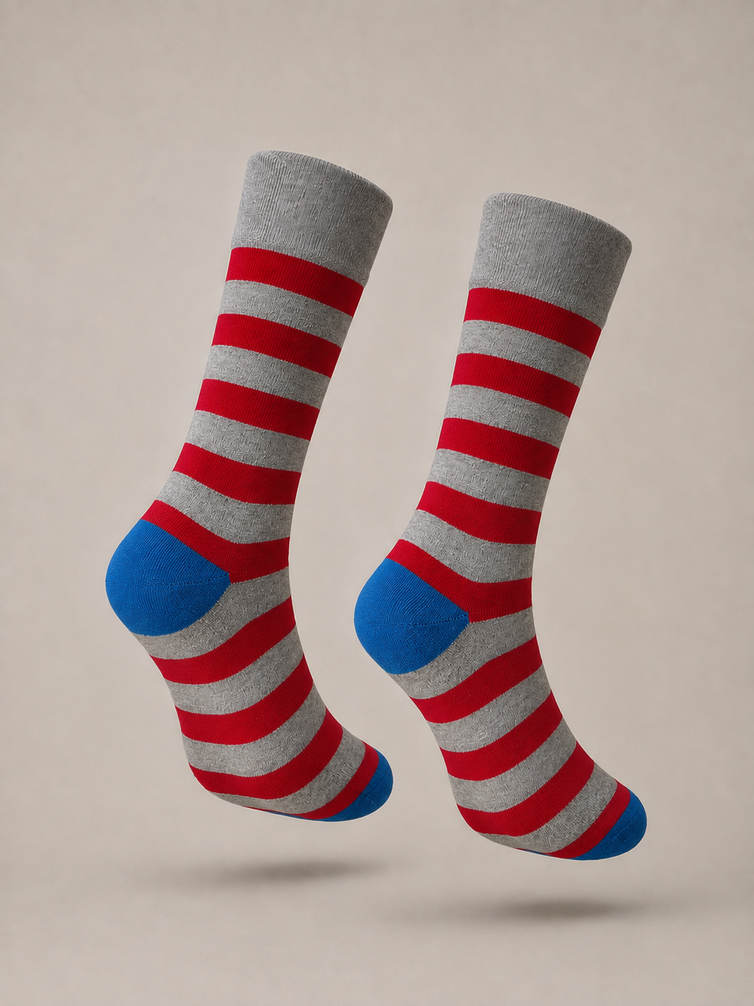 Red & Grey Striped