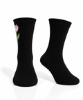 Black Pink Floral Socks