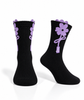 Black Floral Cotton Socks