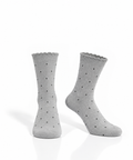 Grey cotton socks with black dots