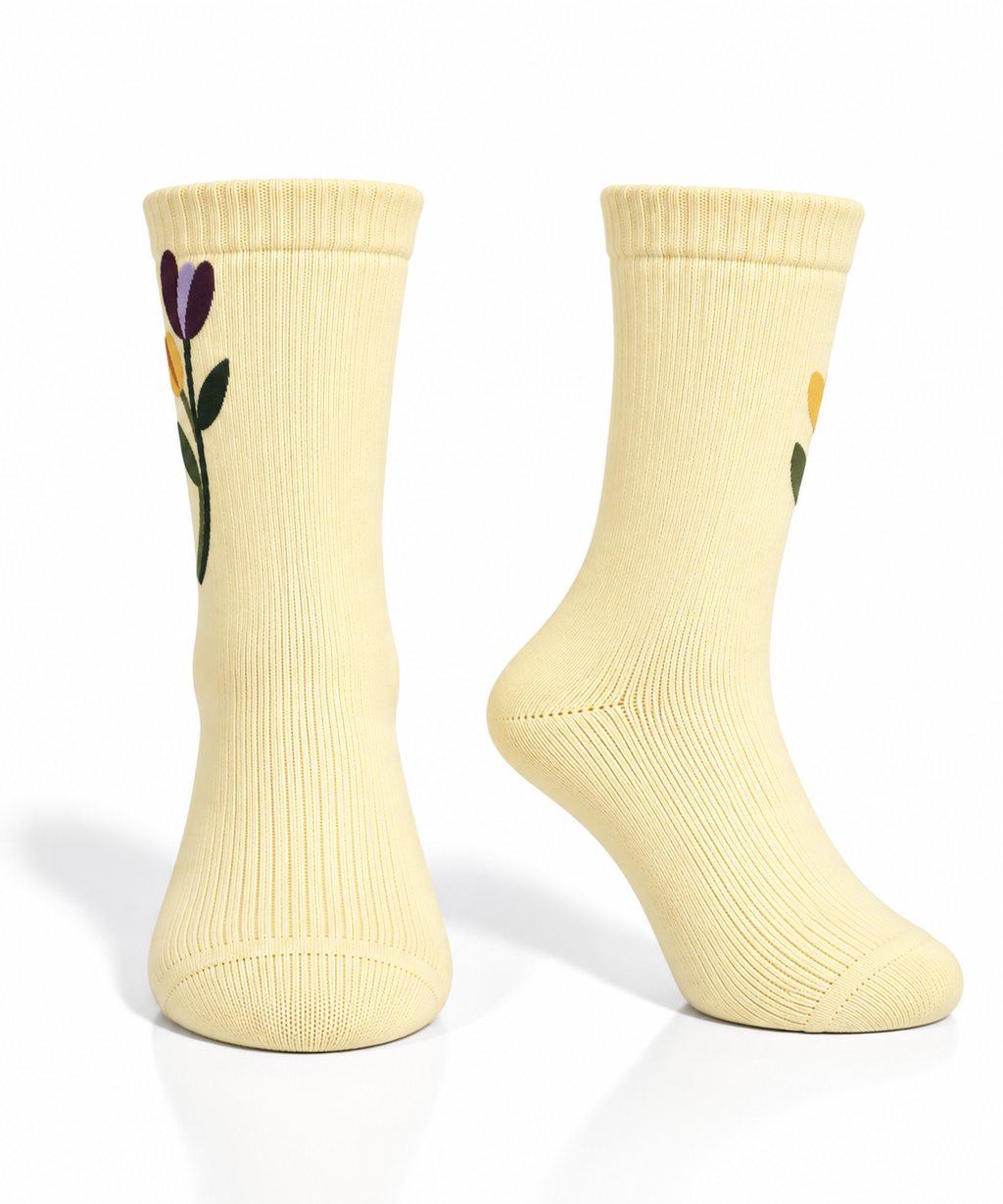 Yellow Floral Socks