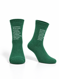 Ribbed Cotton Socks with Statement Print
