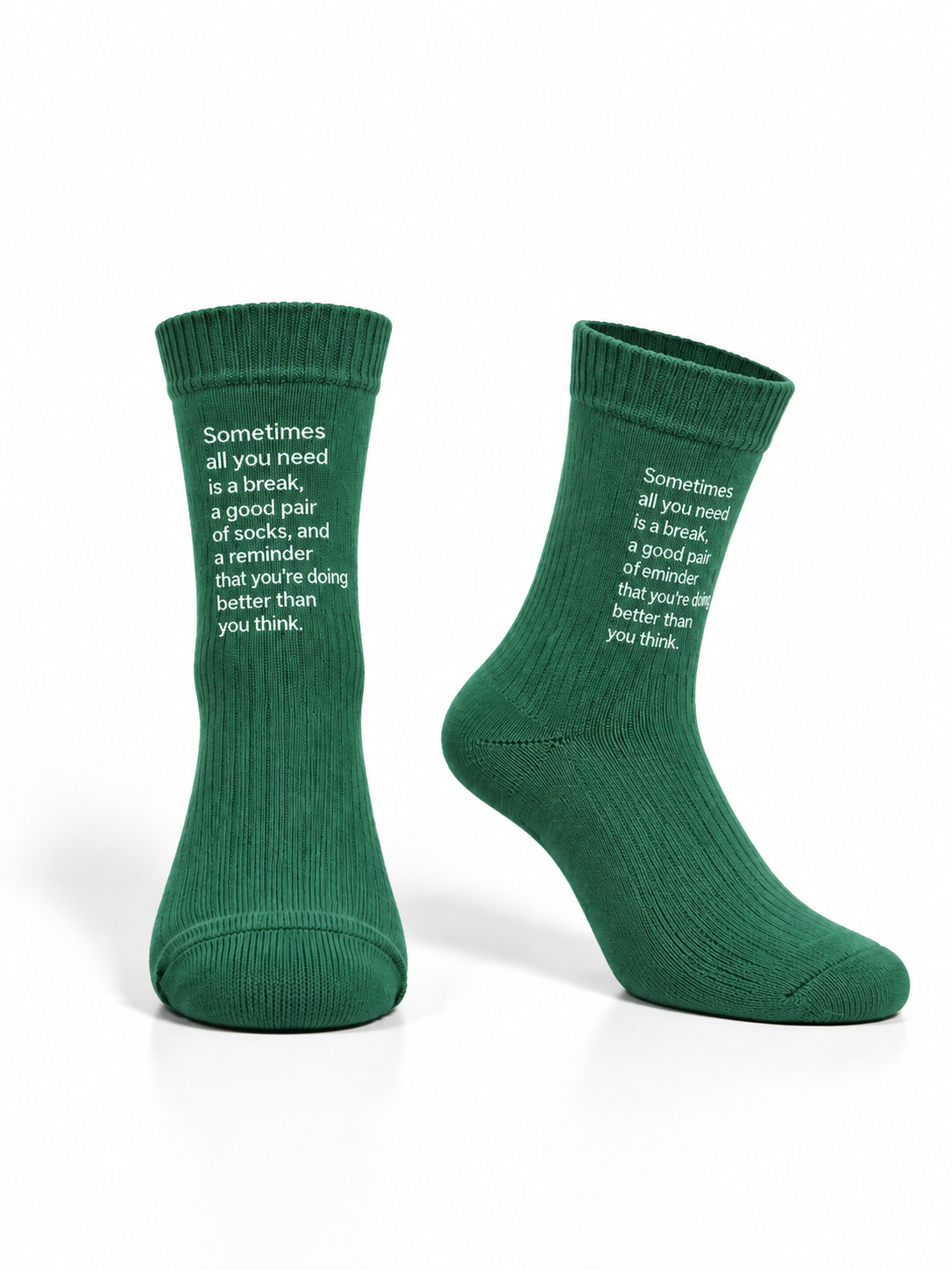 Ribbed Cotton Socks with Statement Print