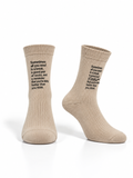 Ribbed Cotton Socks with Statement Print