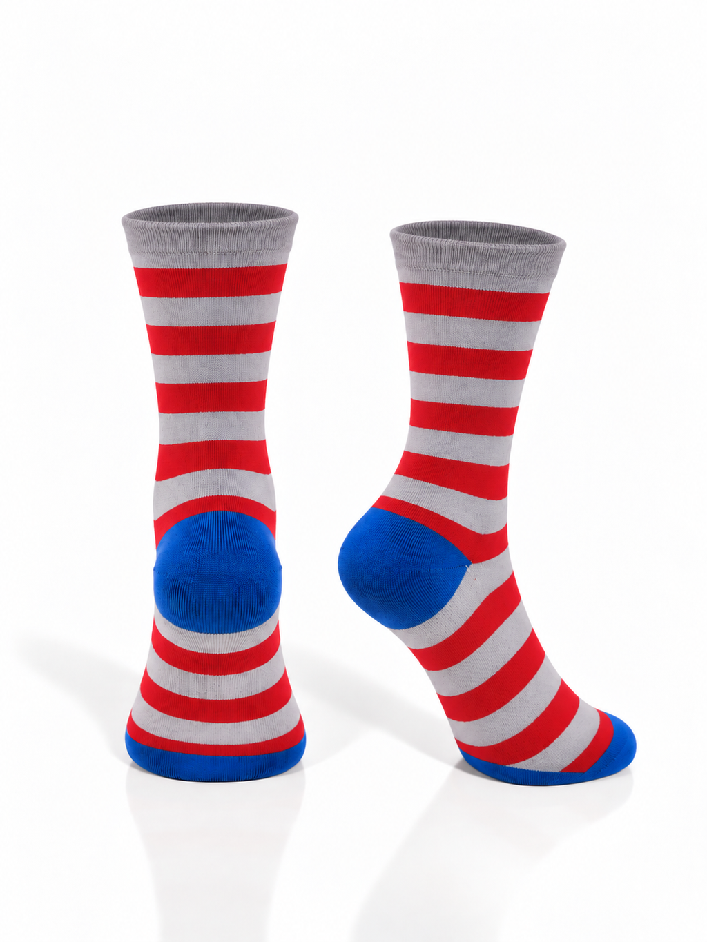 Red & Grey Striped Socks